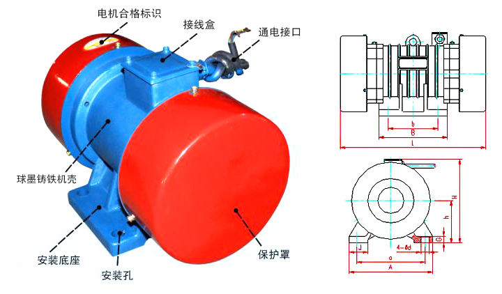 臥式振動(dòng)電機內部結構圖